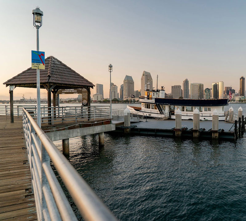 Coronado Ferry Landing with Silvergate Ferry at dock