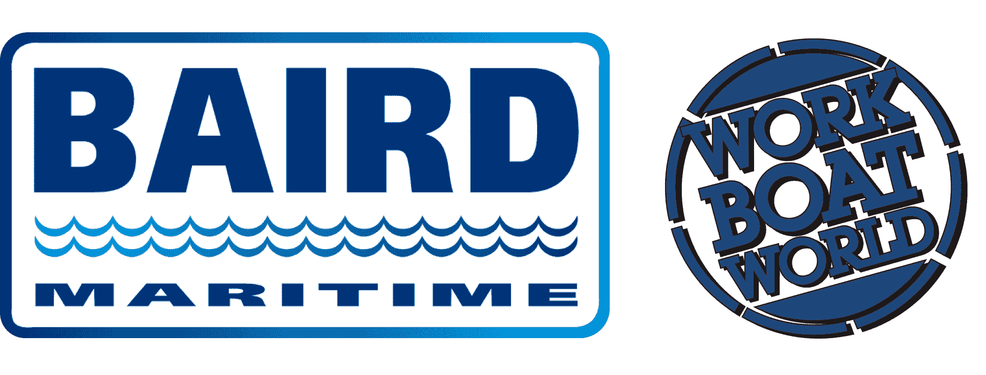 Baird Maritime and Work Boat World logos in blue and white.