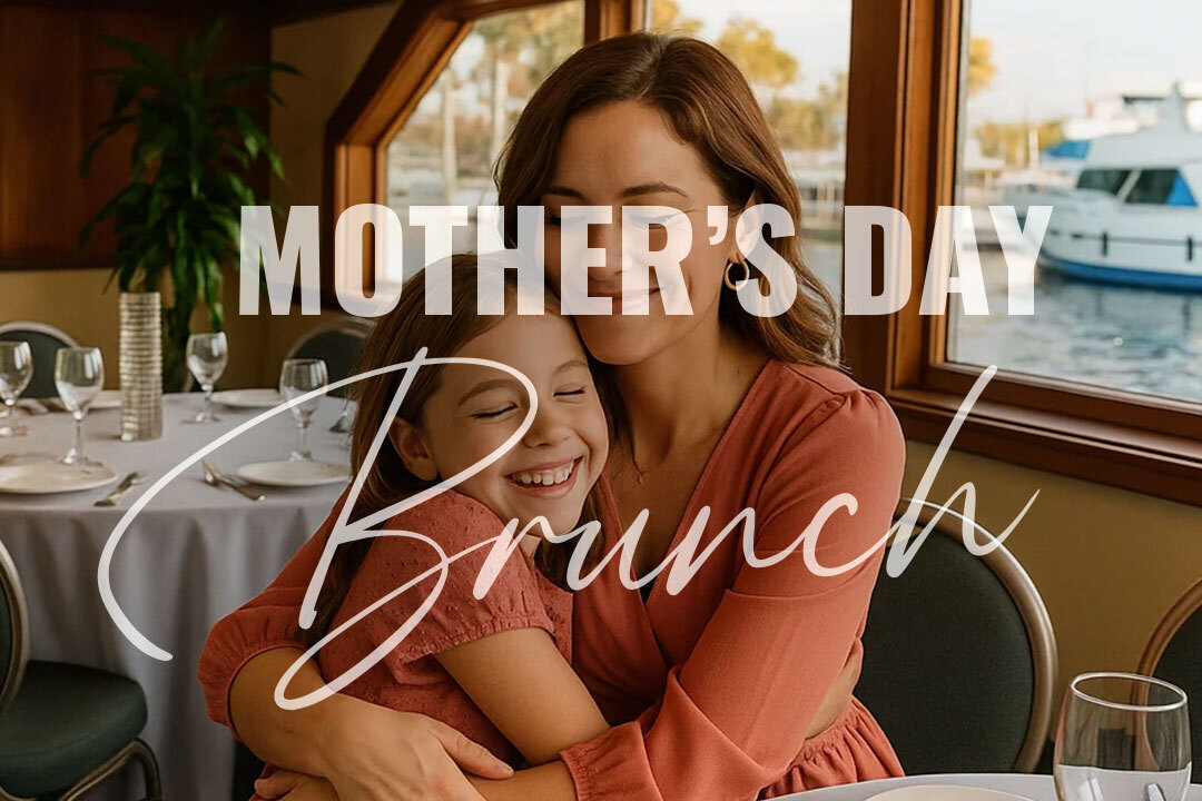 Mother and daughter sharing a warm hug at a beautifully set dining table, celebrating Mother’s Day brunch together