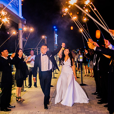 Sparkler wedding send off