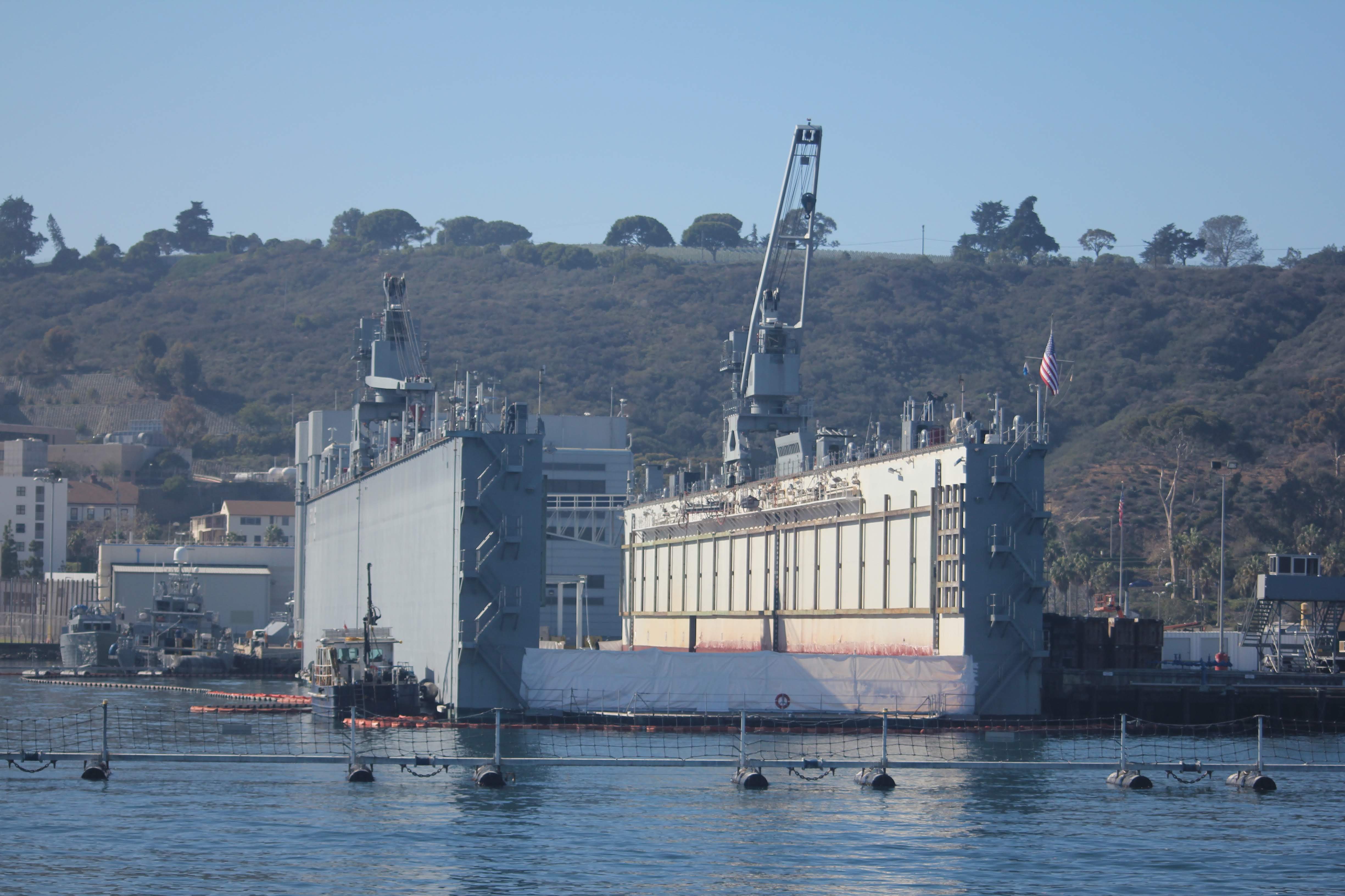 ARCO (ARDM-5), the Navy's massive floating submarine dry dock at Naval Station Point Loma